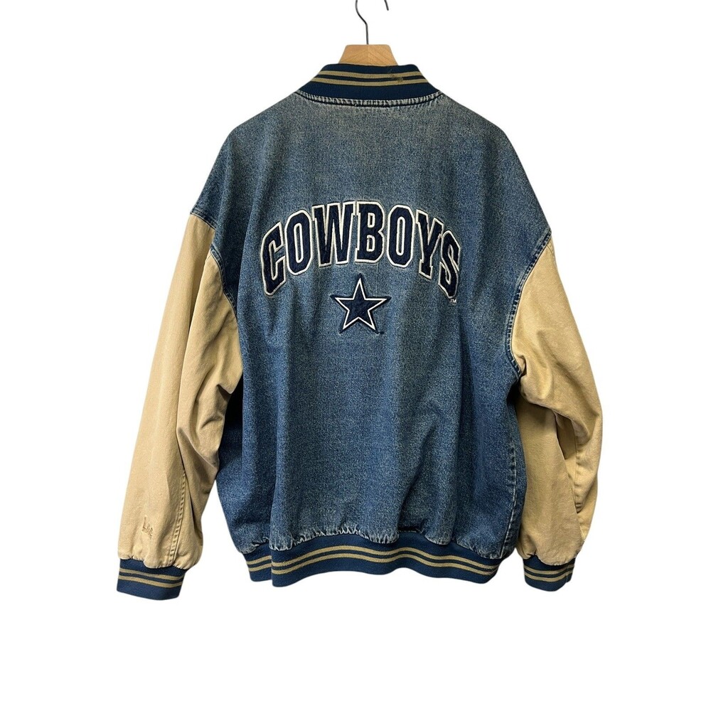 Vintage Lee Sport Dallas Cowboys Denim Varsity Jean Jacket Men’s Size XXL